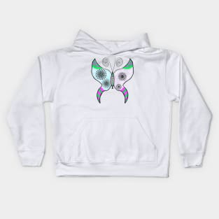 Pink and Blue Butterfly Kids Hoodie